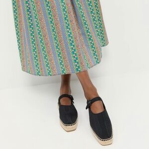 NEW IN BOX LOEFFLER RANDALL CLOVER BLACK MOIRE ESPADRILLE SIZE 7.5